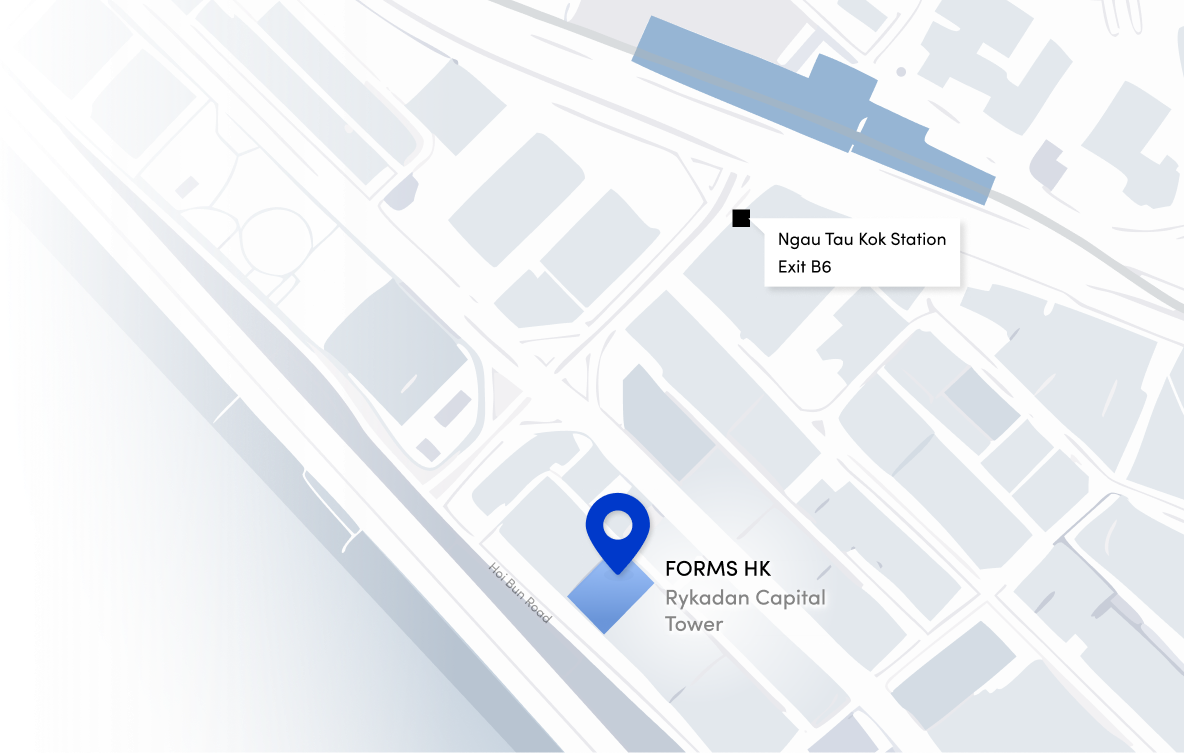 Map of FORMS HK International HQ in Hong Kong
